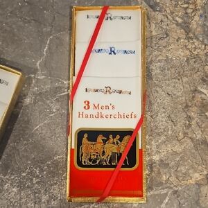 Elegant White Handkerchief Set "R"